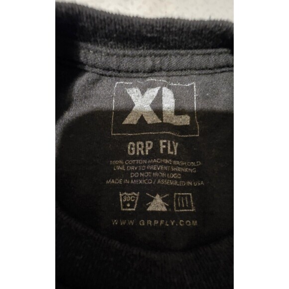 GRP FLY T-Shirt Size XL Black White Banner - Picture 3 of 4